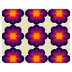 Flower Pattern Design Seamless Two Sides Premium Plush Fleece Blanket (medium) by Ravend