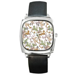 Pattern Design Art Decoration Square Metal Watch by Ravend