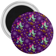 Pumpkins Ghosts Skeleton Pattern 3  Magnets by Ravend