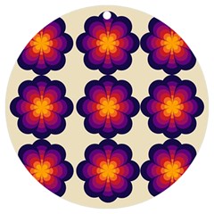 Flower Pattern Design Seamless Uv Print Acrylic Ornament Round by Ravend