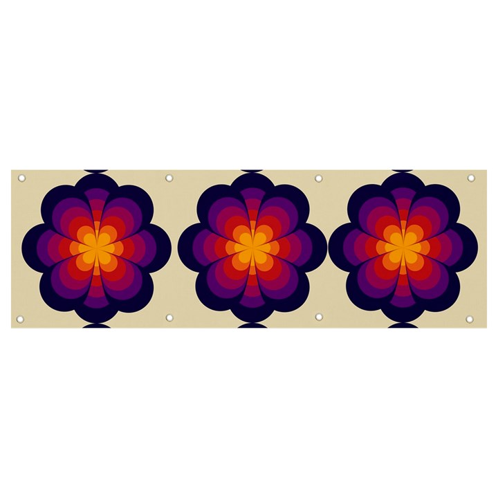 Flower Pattern Design Seamless Banner and Sign 9  x 3 