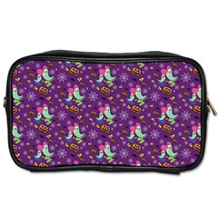 Pumpkins Ghosts Skeleton Pattern Toiletries Bag (two Sides) by Ravend