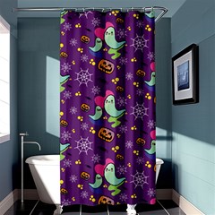 Pumpkins Ghosts Skeleton Pattern Shower Curtain 36  X 72  (stall)  by Ravend