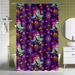 Pumpkins Ghosts Skeleton Pattern Shower Curtain 48  X 72  (small)  by Ravend