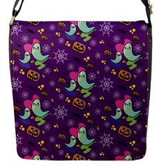 Pumpkins Ghosts Skeleton Pattern Flap Closure Messenger Bag (s) by Ravend