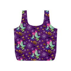 Pumpkins Ghosts Skeleton Pattern Full Print Recycle Bag (s) by Ravend