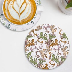 Pattern Design Art Decoration Uv Print Round Tile Coaster by Ravend