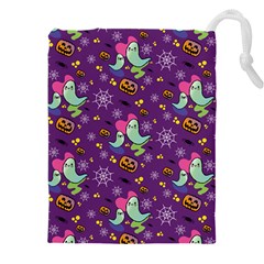 Pumpkins Ghosts Skeleton Pattern Drawstring Pouch (5xl) by Ravend