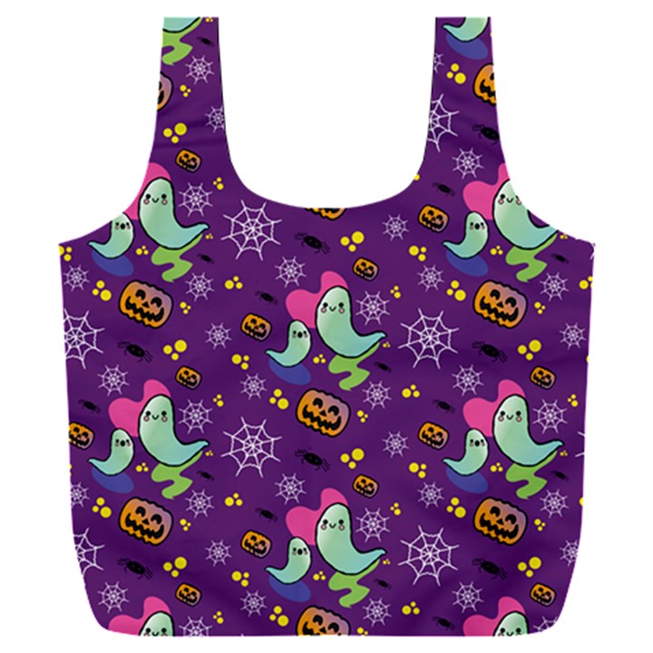 Pumpkins Ghosts Skeleton Pattern Full Print Recycle Bag (XXL)