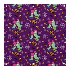 Pumpkins Ghosts Skeleton Pattern Banner And Sign 3  X 3  by Ravend