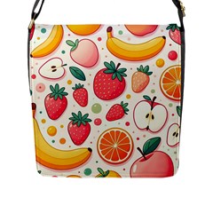 Fruit Sweet Pattern Flap Closure Messenger Bag (l)