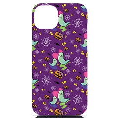 Pumpkins Ghosts Skeleton Pattern Iphone 14 Plus Black Uv Print Case by Ravend