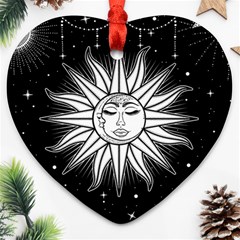 Sun Moon Star Universe Space Ornament (heart) by Ravend