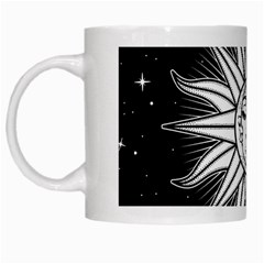 Sun Moon Star Universe Space White Mug