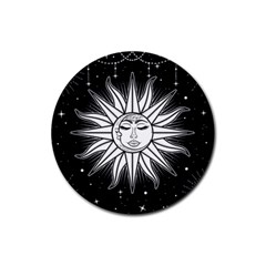 Sun Moon Star Universe Space Rubber Coaster (round) by Ravend