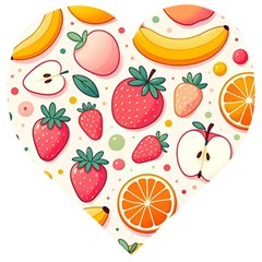 Fruit Sweet Pattern Wooden Puzzle Heart by Ravend