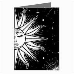 Sun Moon Star Universe Space Greeting Card by Ravend