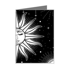 Sun Moon Star Universe Space Mini Greeting Card by Ravend