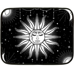 Sun Moon Star Universe Space Fleece Blanket (mini) by Ravend