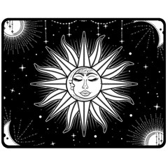 Sun Moon Star Universe Space Fleece Blanket (medium) by Ravend