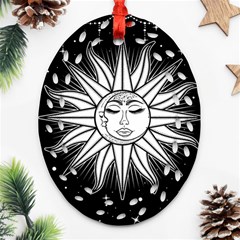 Sun Moon Star Universe Space Ornament (oval Filigree) by Ravend