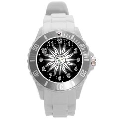 Sun Moon Star Universe Space Round Plastic Sport Watch (l) by Ravend