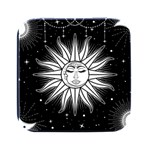 Sun Moon Star Universe Space Square Metal Box (Black) Front