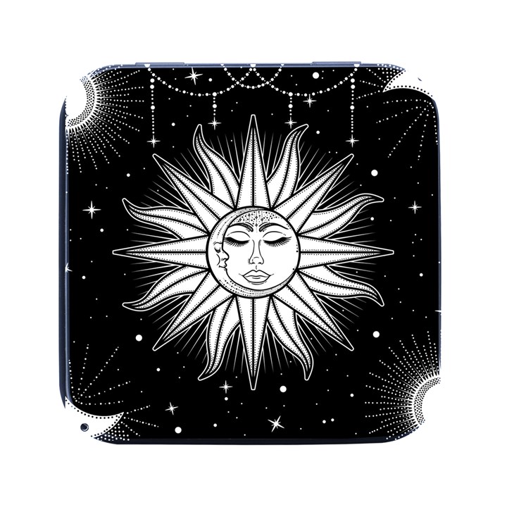 Sun Moon Star Universe Space Square Metal Box (Black)