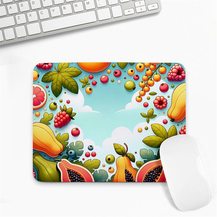 Fruits Sweet Papaya Orange Pattern Small Mousepad