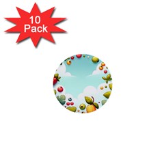 Fruits Sweet Papaya Orange Pattern 1  Mini Buttons (10 Pack)  by Ravend