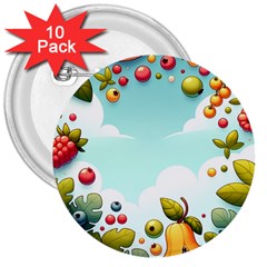 Fruits Sweet Papaya Orange Pattern 3  Buttons (10 Pack)  by Ravend