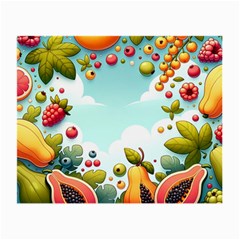 Fruits Sweet Papaya Orange Pattern Small Glasses Cloth (2 Sides) by Ravend