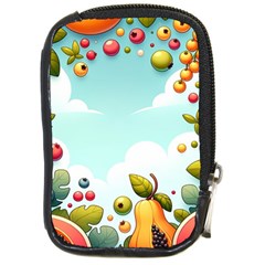 Fruits Sweet Papaya Orange Pattern Compact Camera Leather Case by Ravend