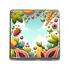 Fruits Sweet Papaya Orange Pattern Memory Card Reader (square 5 Slot) by Ravend