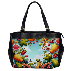 Fruits Sweet Papaya Orange Pattern Oversize Office Handbag by Ravend