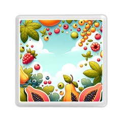 Fruits Sweet Papaya Orange Pattern Memory Card Reader (square) by Ravend