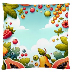 Fruits Sweet Papaya Orange Pattern Large Cushion Case (two Sides) by Ravend