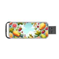 Fruits Sweet Papaya Orange Pattern Portable Usb Flash (one Side) by Ravend