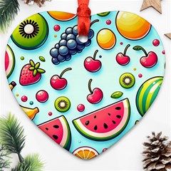 Fruits Sweet Pattern Ornament (heart)