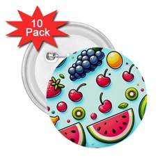 Fruits Sweet Pattern 2 25  Buttons (10 Pack)  by Ravend