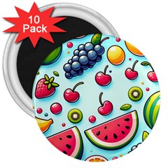 Fruits Sweet Pattern 3  Magnets (10 Pack)  by Ravend