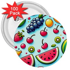 Fruits Sweet Pattern 3  Buttons (100 Pack)  by Ravend