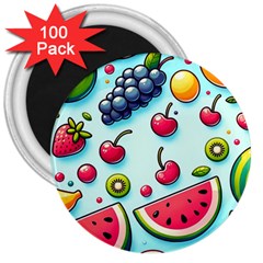 Fruits Sweet Pattern 3  Magnets (100 Pack) by Ravend