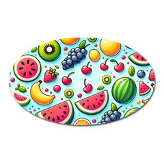 Fruits Sweet Pattern Oval Magnet by Ravend