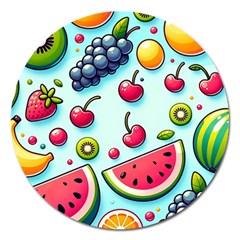 Fruits Sweet Pattern Magnet 5  (round) by Ravend