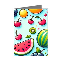 Fruits Sweet Pattern Mini Greeting Card by Ravend