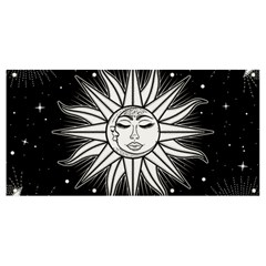 Sun Moon Star Universe Space Banner And Sign 8  X 4  by Ravend