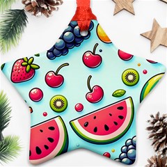 Fruits Sweet Pattern Star Ornament (two Sides)