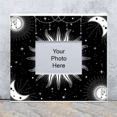 Sun Moon Star Universe Space White Wall Photo Frame 5  X 7  by Ravend