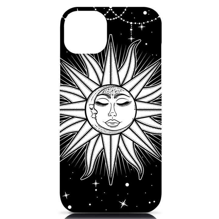 Sun Moon Star Universe Space iPhone 14 Plus Black UV Print Case